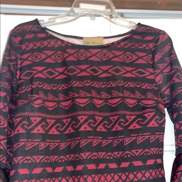 Ella Samani Deep Burgundy Bell Sleeve Sheath Dress - Picture 2 of 7